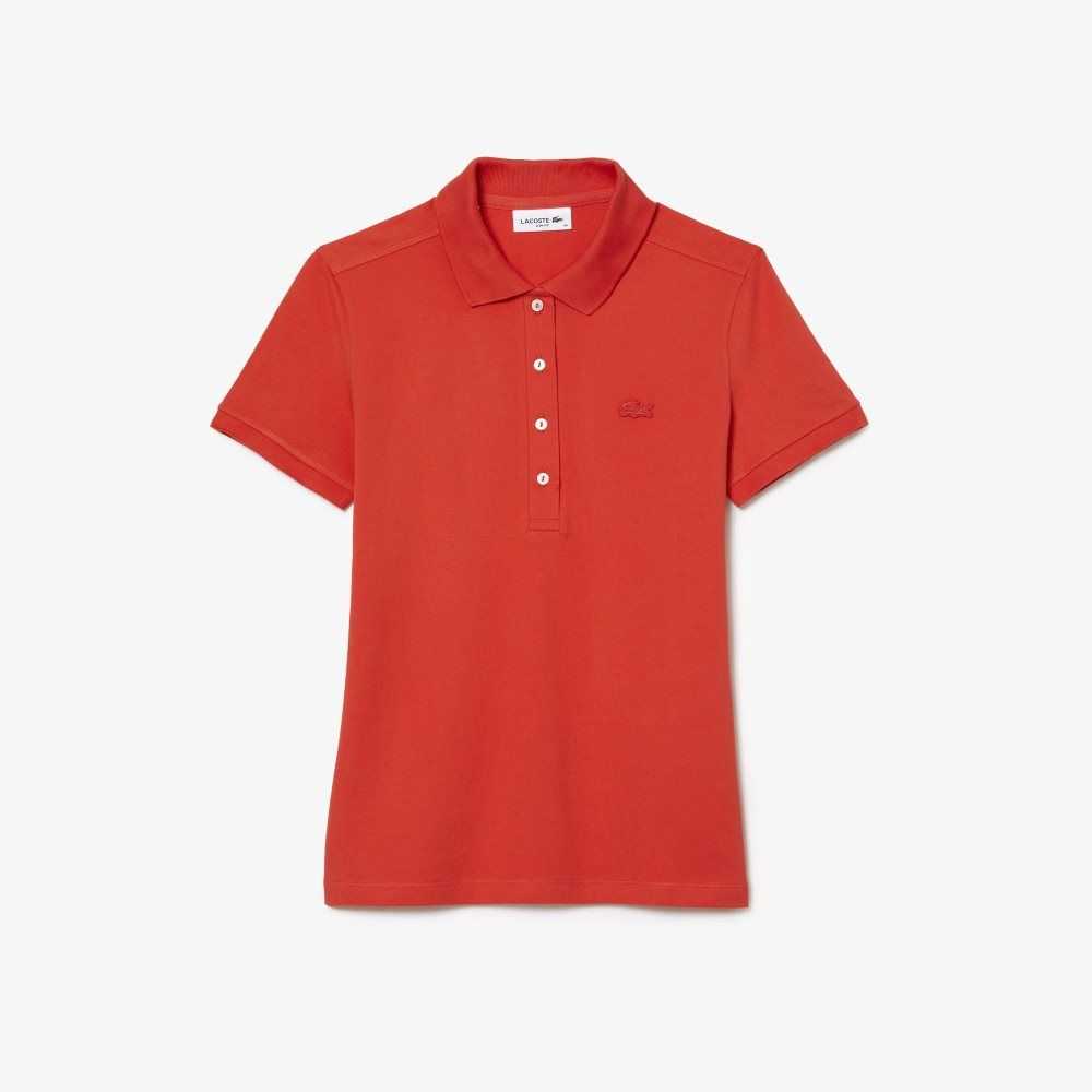 Lacoste Slim Fit Stretch Cotton Pique Polo Orange | AYHI-96105