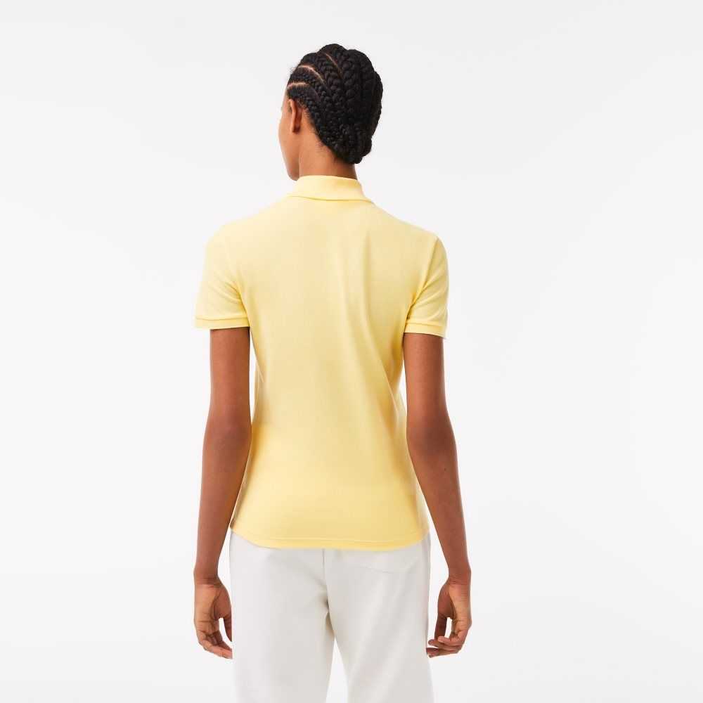 Lacoste Slim Fit Stretch Cotton Pique Polo Yellow | JGLT-93825