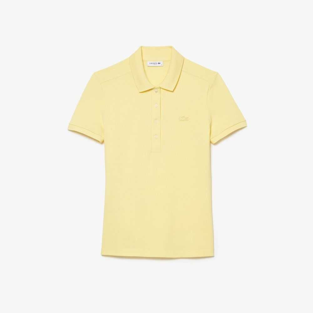 Lacoste Slim Fit Stretch Cotton Pique Polo Yellow | JGLT-93825