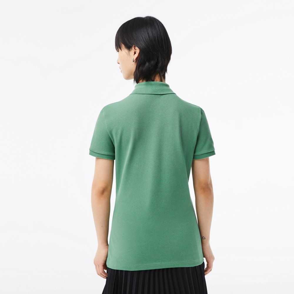 Lacoste Slim Fit Stretch Cotton Pique Polo Khaki Green | YHDS-94162