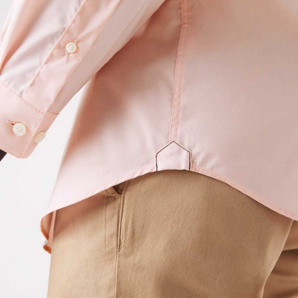Lacoste Slim Fit Stretch Cotton Poplin Shirt Light Pink | YTWI-26437