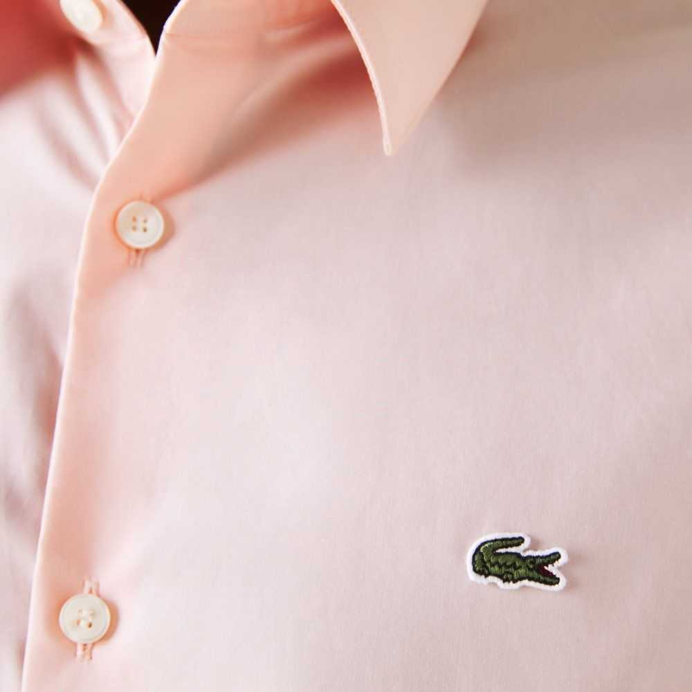 Lacoste Slim Fit Stretch Cotton Poplin Shirt Light Pink | YTWI-26437