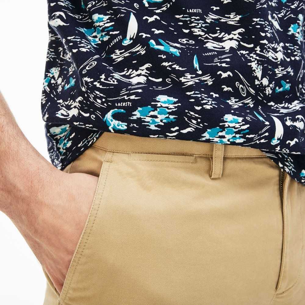Lacoste Slim Fit Stretch Gabardine Pants Beige | ZCSF-08256