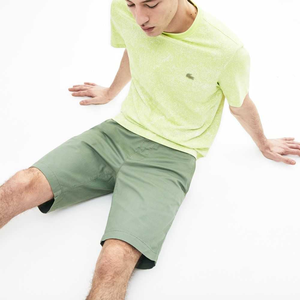 Lacoste Slim Fit Stretch Gabardine Shorts Green | EKCN-97413