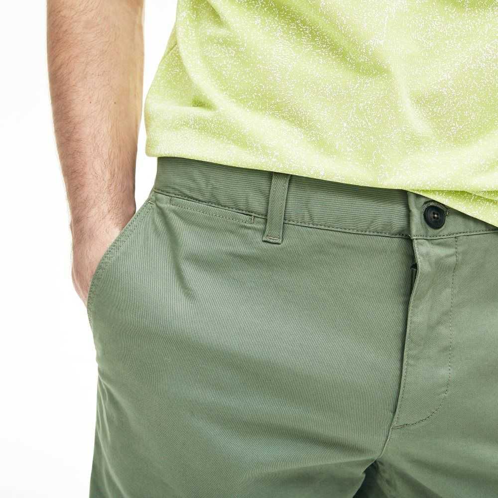 Lacoste Slim Fit Stretch Gabardine Shorts Green | EKCN-97413