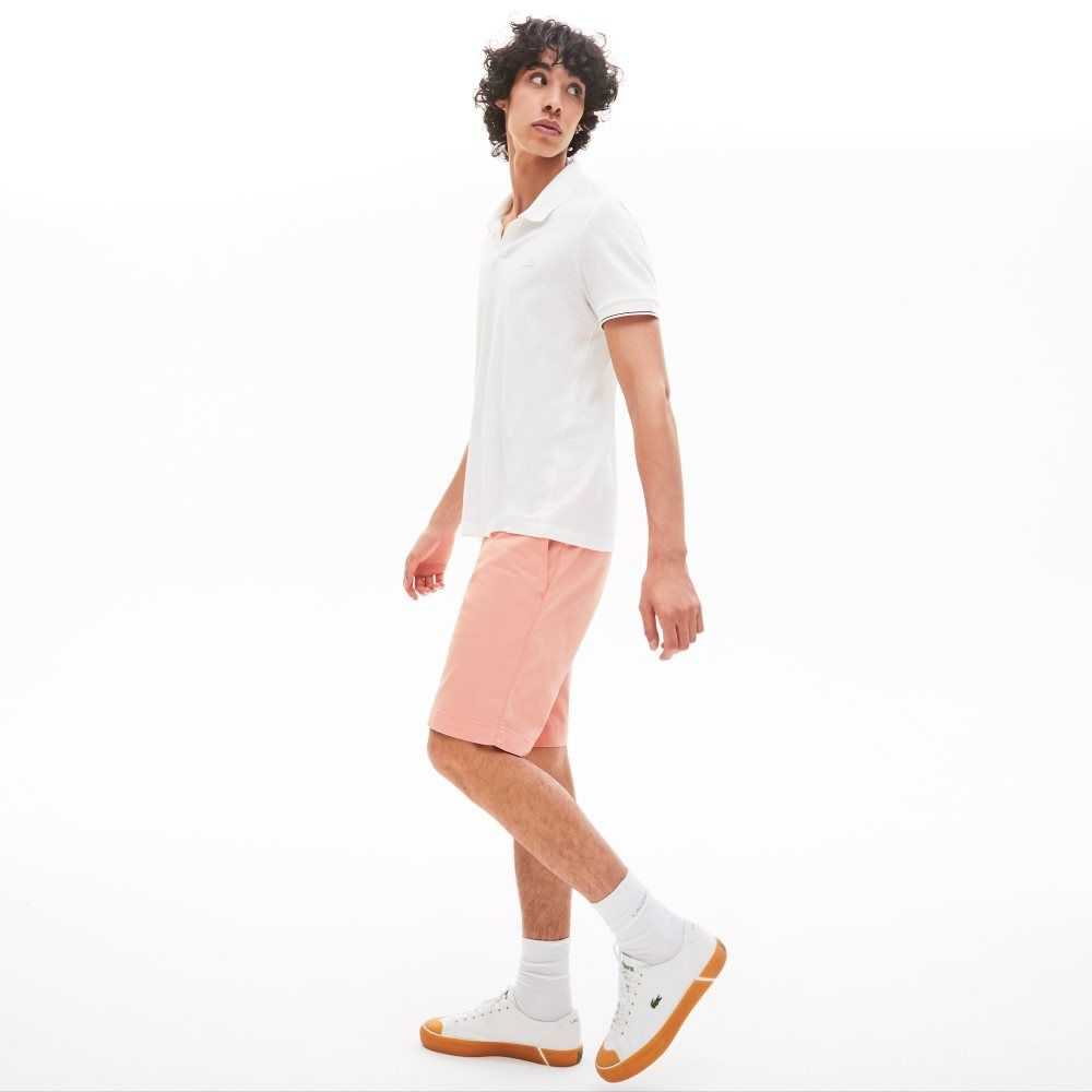 Lacoste Slim Fit Stretch Gabardine Shorts Pink | EWVT-49530