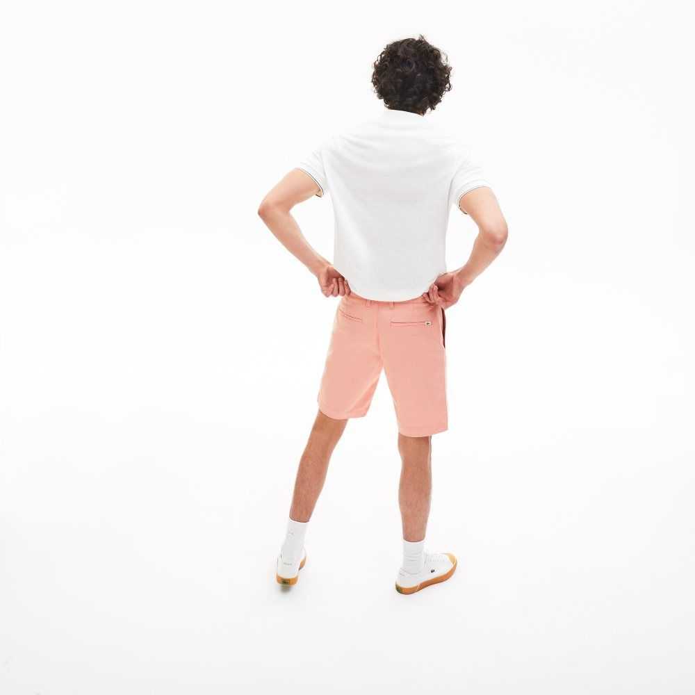 Lacoste Slim Fit Stretch Gabardine Shorts Pink | EWVT-49530