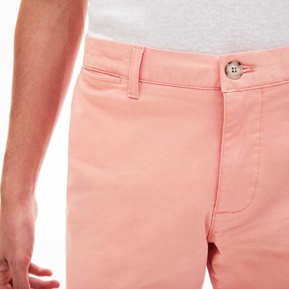 Lacoste Slim Fit Stretch Gabardine Shorts Pink | EWVT-49530