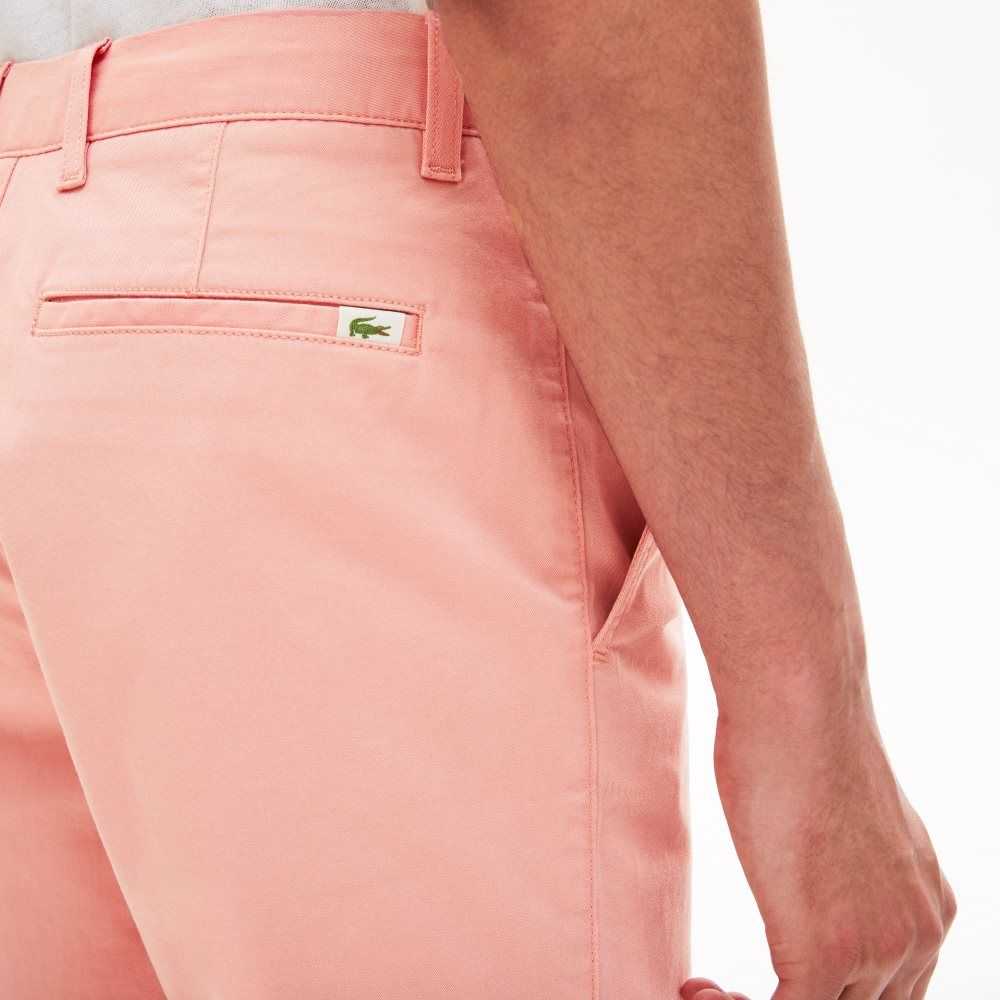 Lacoste Slim Fit Stretch Gabardine Shorts Pink | EWVT-49530