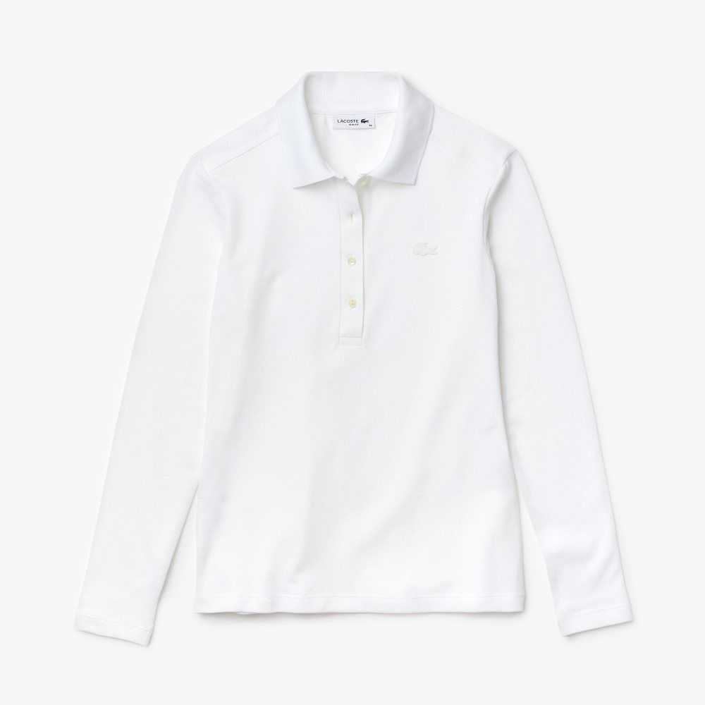 Lacoste Slim Fit Stretch Pique Polo White | KARJ-98421