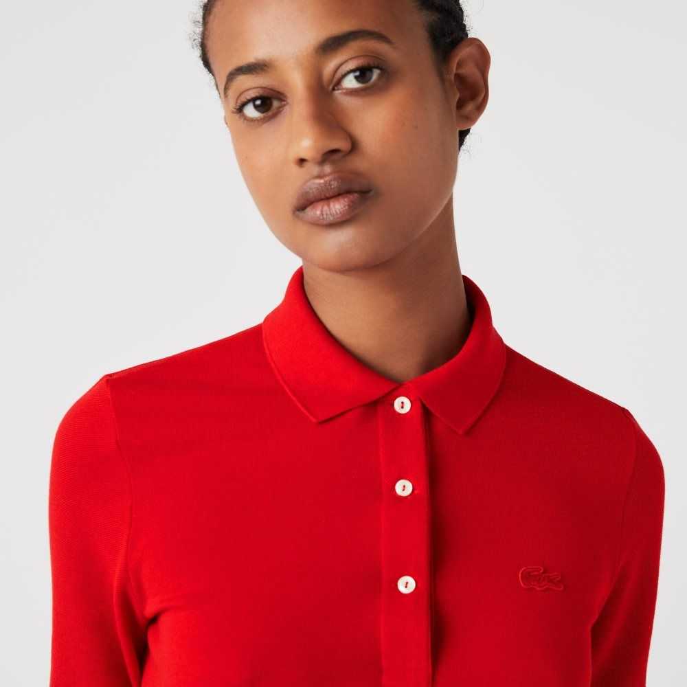 Lacoste Slim Fit Supple Cotton Polo Red | DBUE-71560