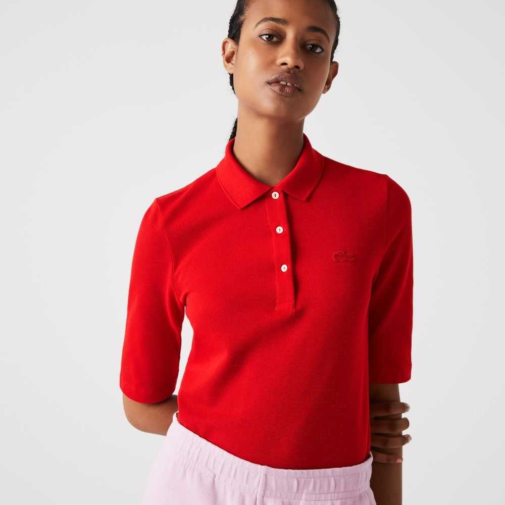 Lacoste Slim Fit Supple Cotton Polo Red | DBUE-71560