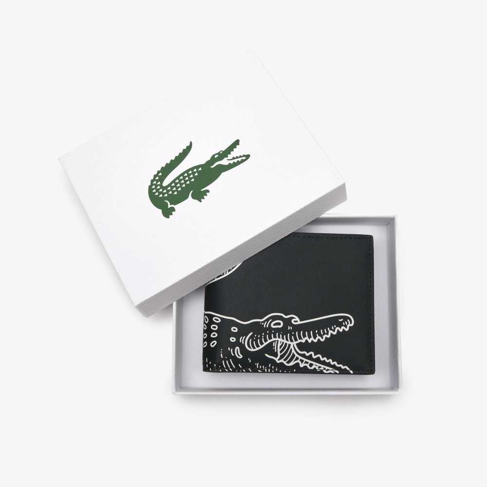 Lacoste Small Contrast Print Folding Wallet Sinople Farine | NTAE-30159