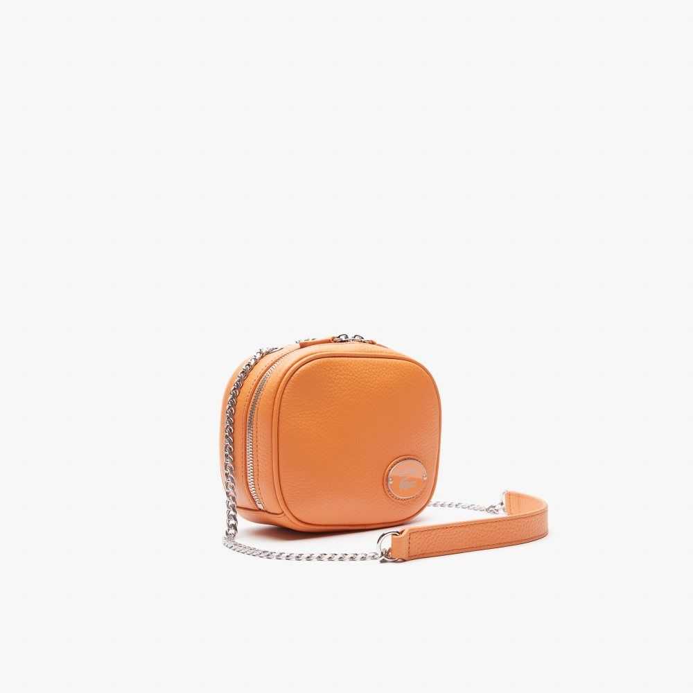 Lacoste Small Grained Leather Crossover Bag Poterie | UCLK-72931