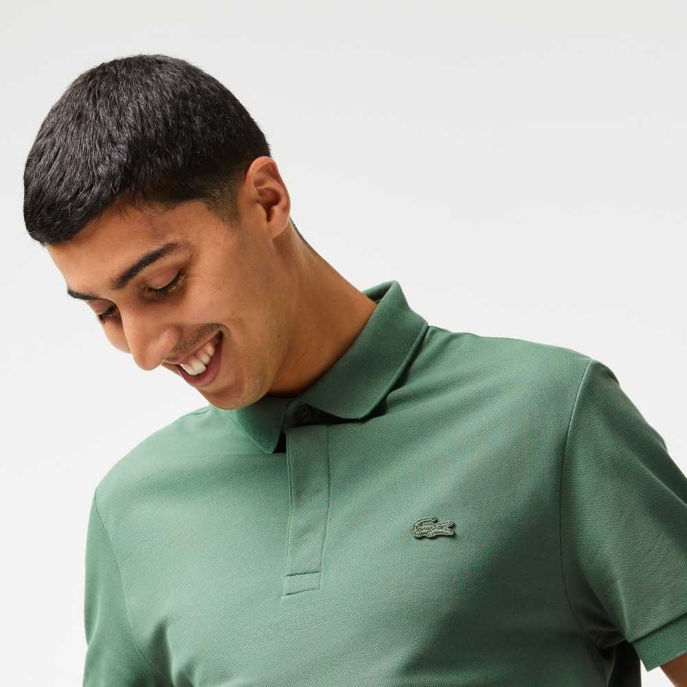 Lacoste Smart Paris Polo Stretch Cotton Khaki Green | DYAJ-64789