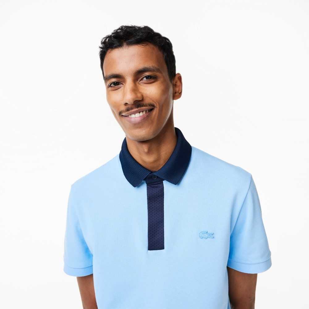 Lacoste Smart Paris Polo with cotton Petit Pique Blue / Navy Blue | KPHO-75431