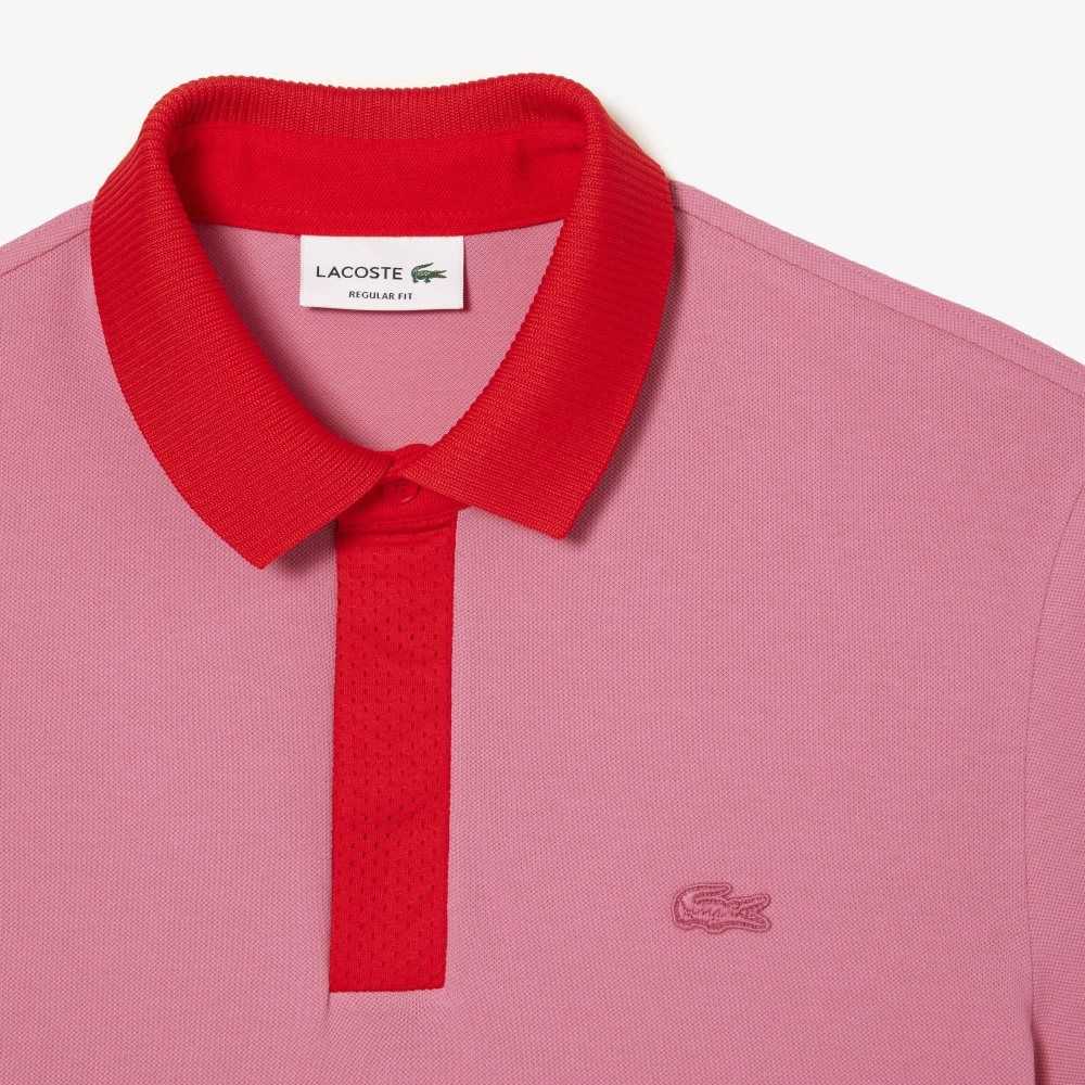 Lacoste Smart Paris Polo with cotton Petit Pique Pink / Red | KSGF-25710