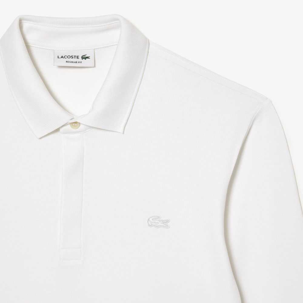Lacoste Smart Paris long sleeve stretch cotton Polo White | CFNV-76982