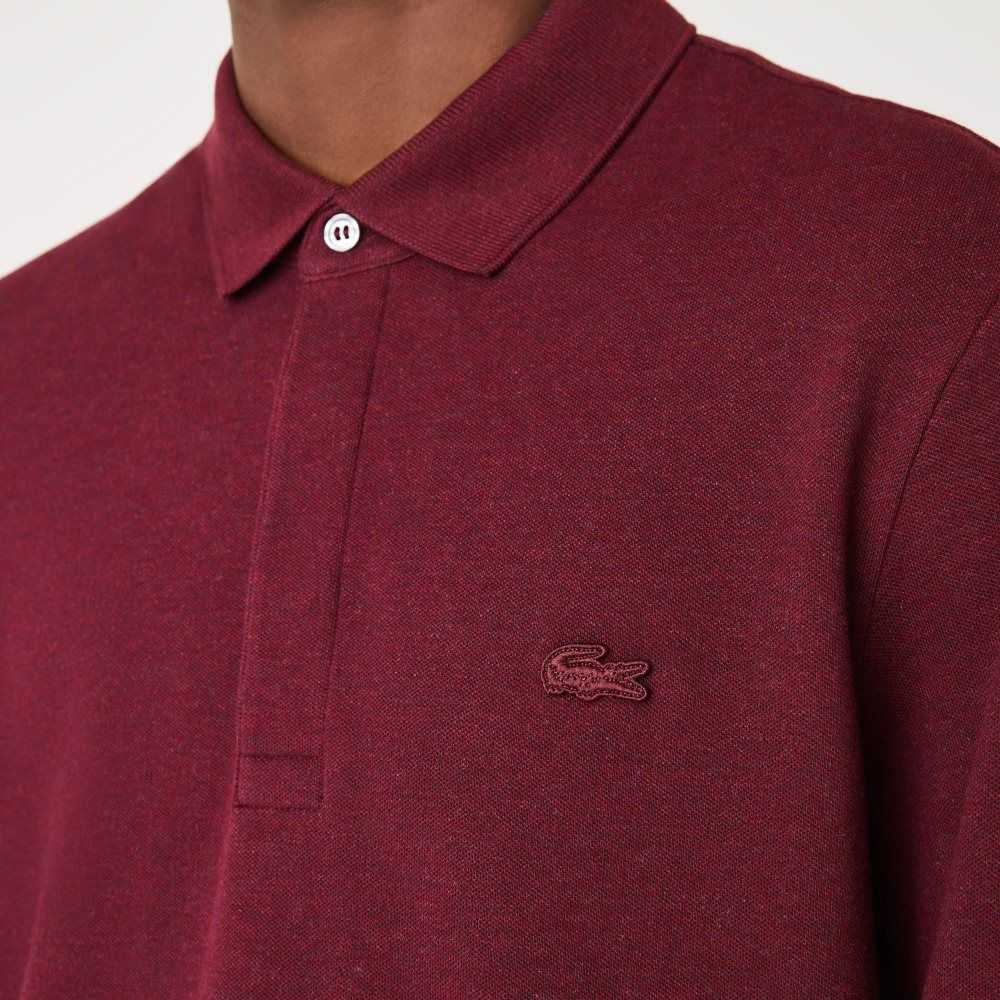 Lacoste Smart Paris long sleeve stretch cotton Polo Bordeaux | MKOS-95064