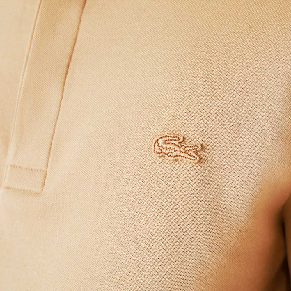 Lacoste Smart Paris long sleeve stretch cotton Polo Beige | YDWN-41897