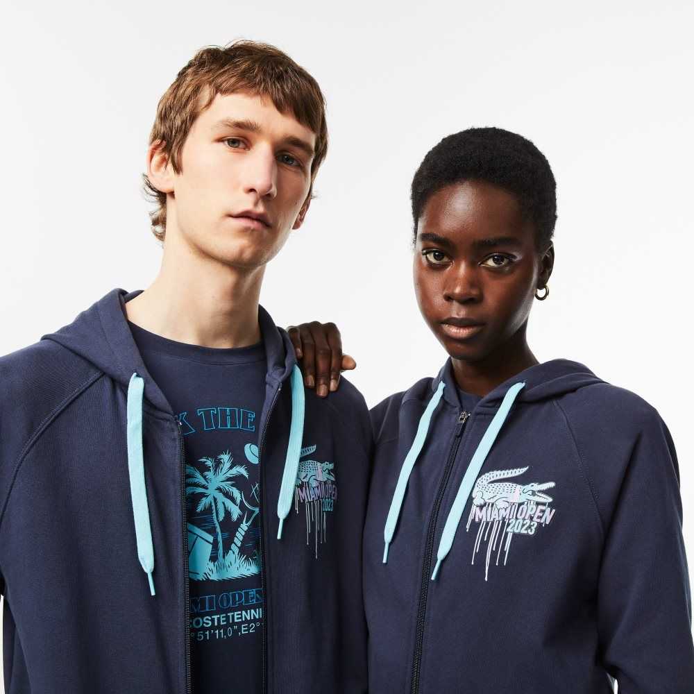 Lacoste Sport Miami Open Edition Hoodie Blue | YUBW-07319