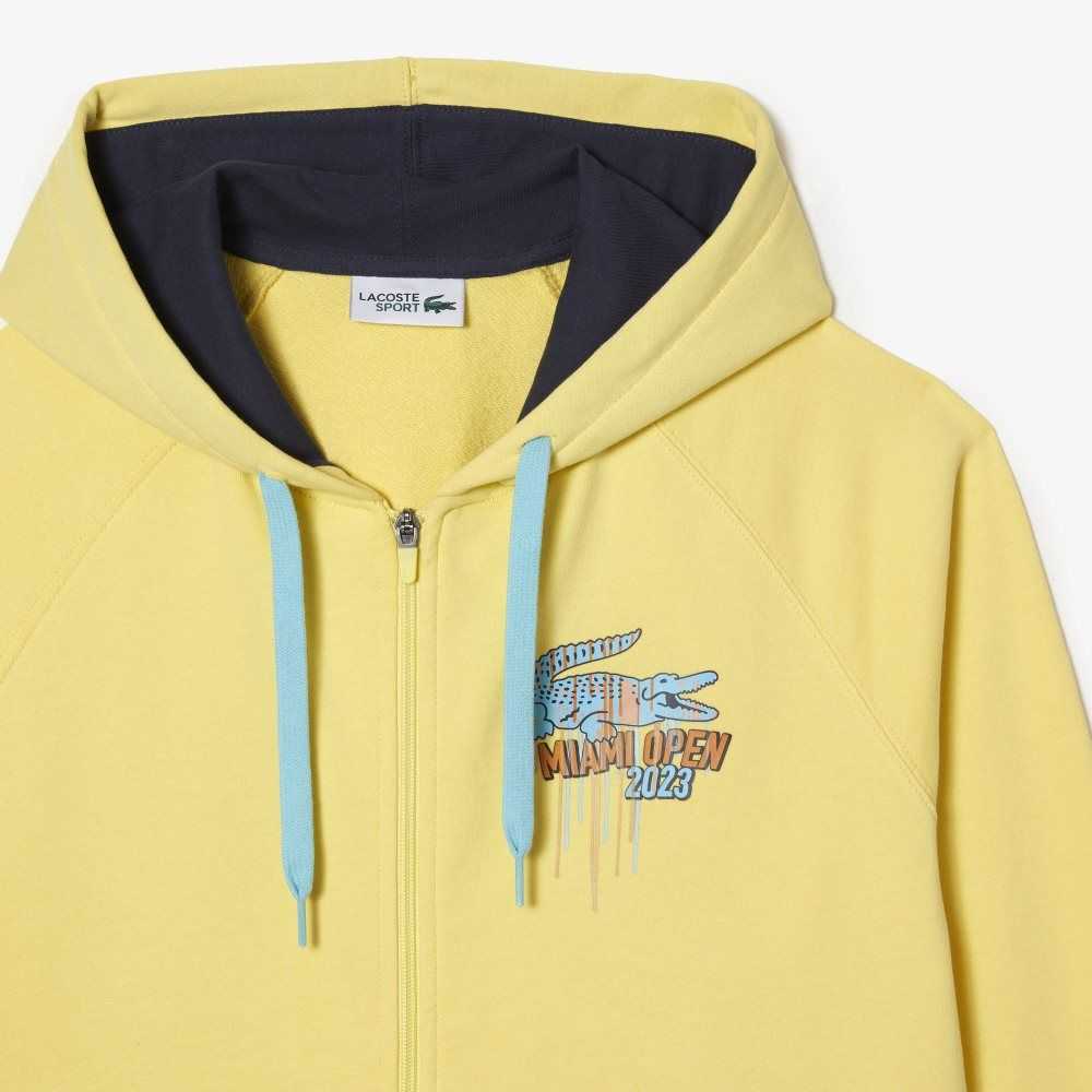 Lacoste Sport Miami Open Edition Hoodie Yellow | ZBCT-09827