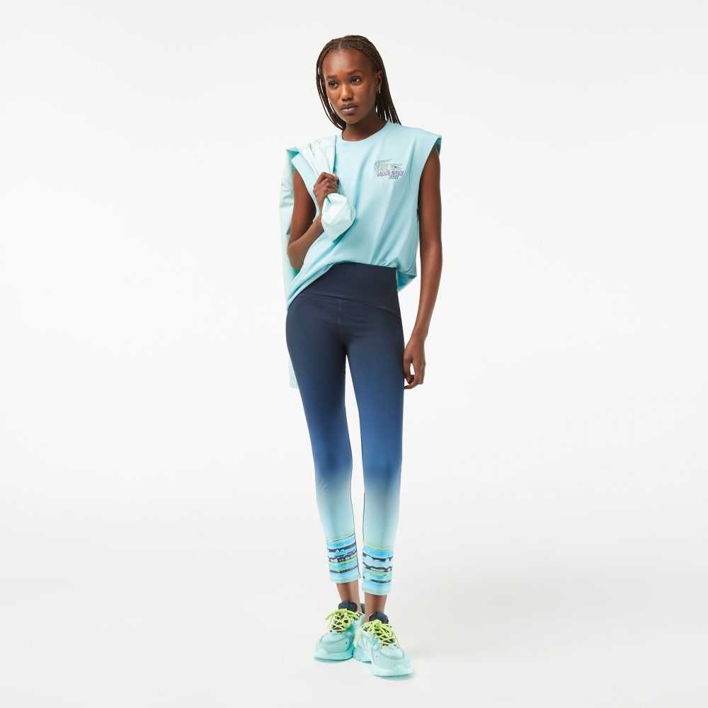 Lacoste Sport Miami Open Edition Leggings Blue | PFGX-14563