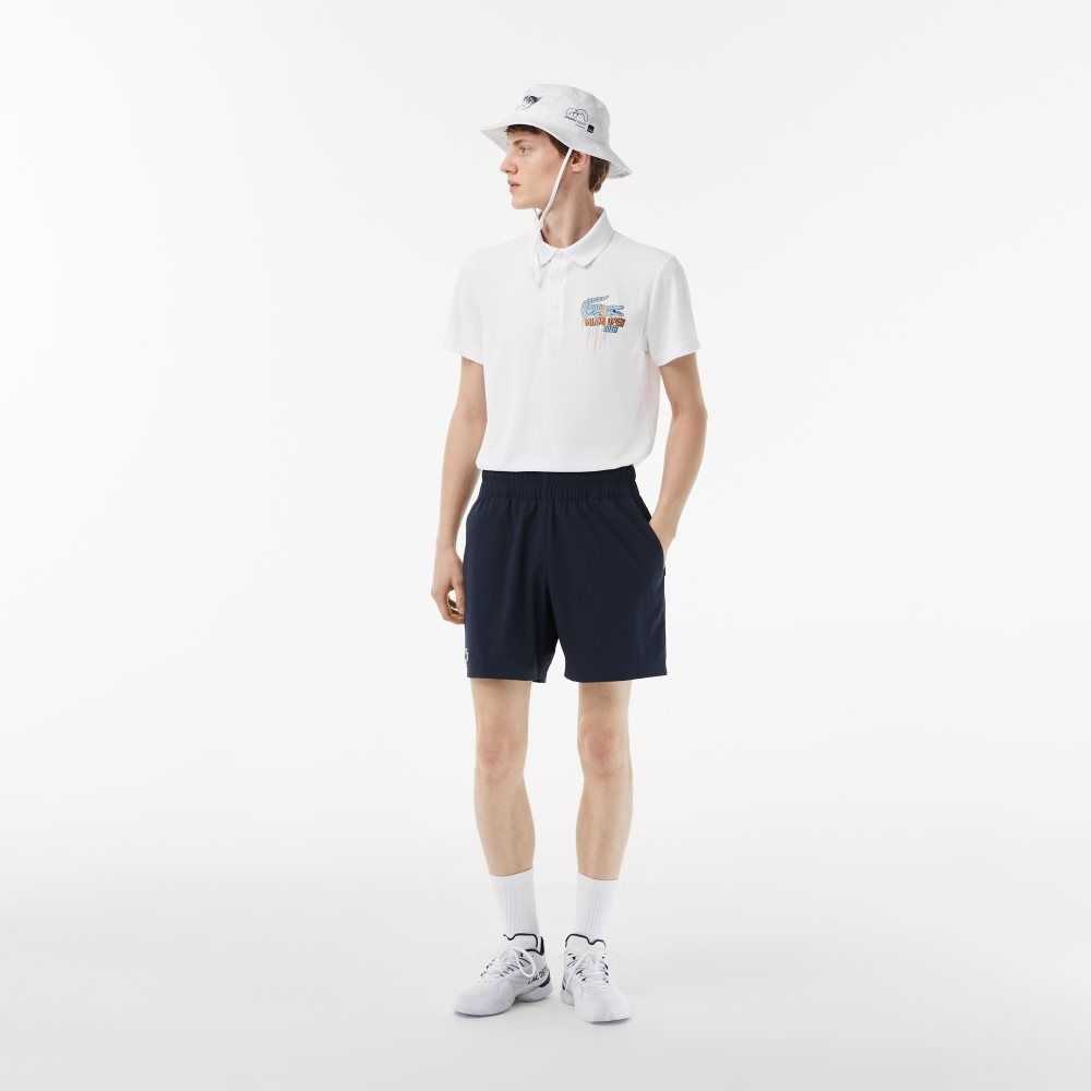 Lacoste Sport Miami Open Edition Pique Polo White | ZYGJ-89435