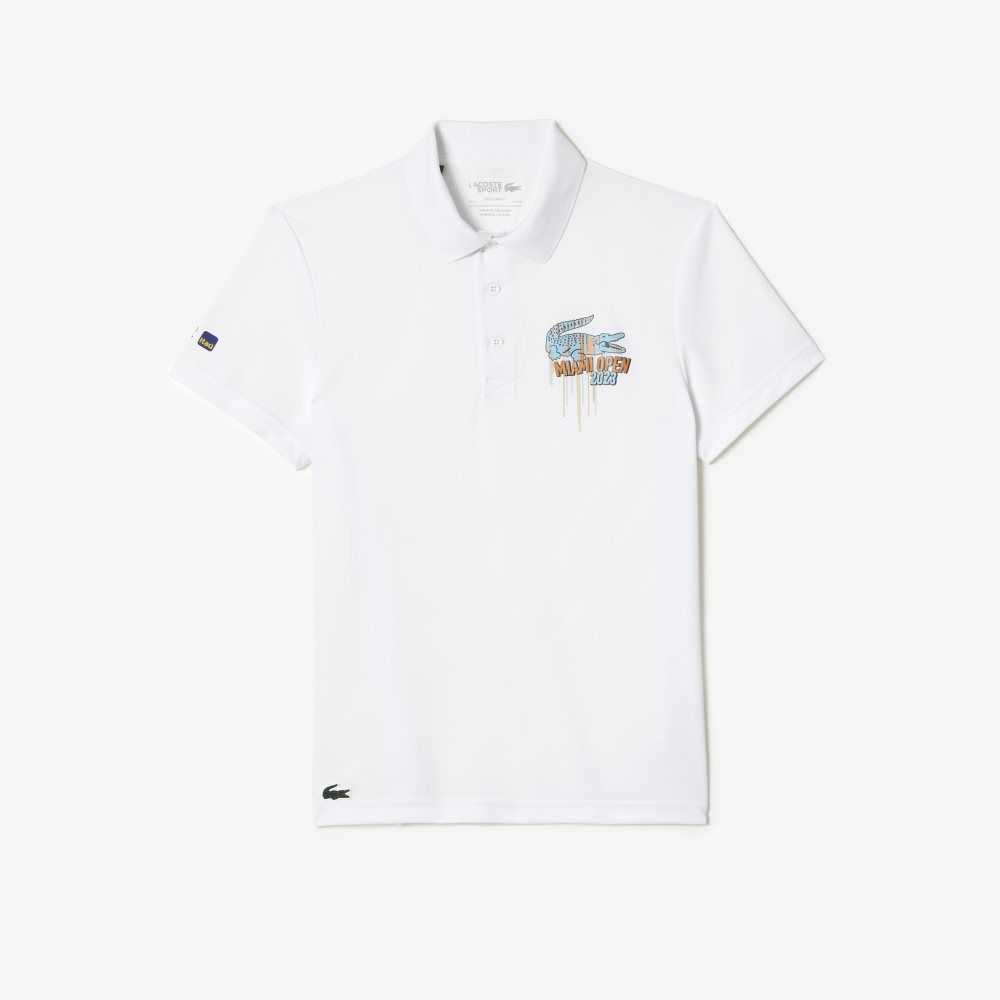 Lacoste Sport Miami Open Edition Pique Polo White | ZYGJ-89435