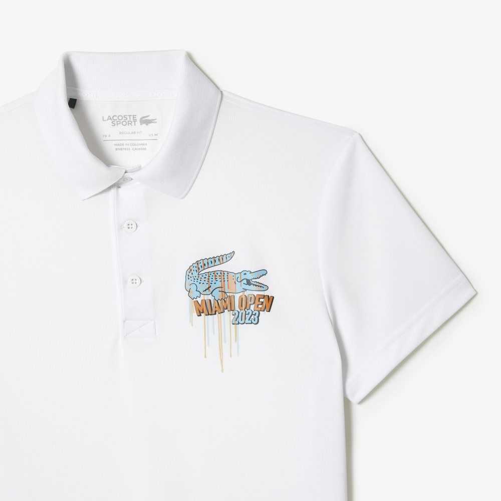 Lacoste Sport Miami Open Edition Pique Polo White | ZYGJ-89435