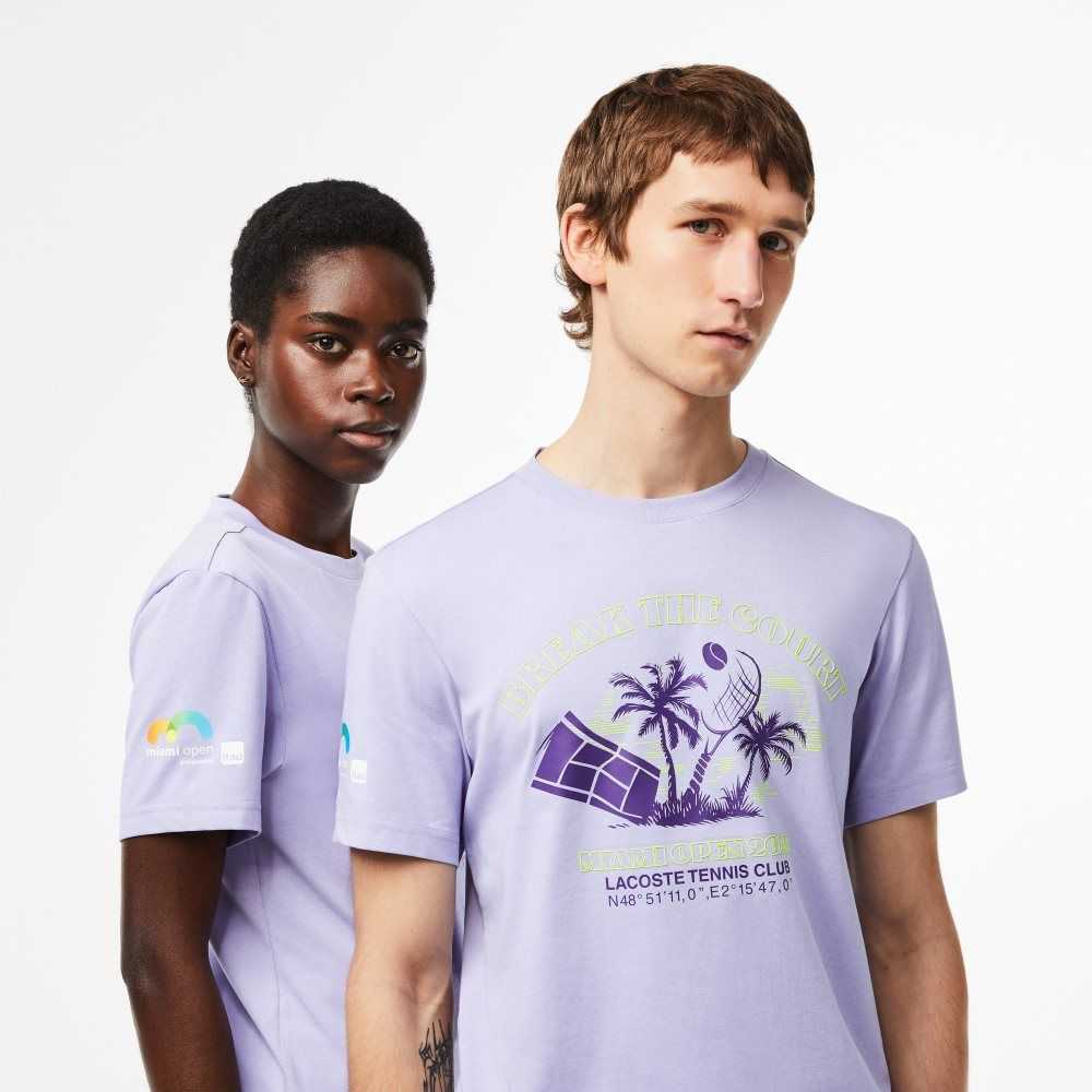 Lacoste Sport Miami Open Edition T-shirt Purple | DOUB-41092