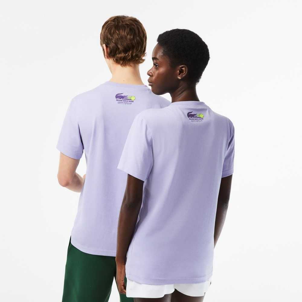 Lacoste Sport Miami Open Edition T-shirt Purple | DOUB-41092