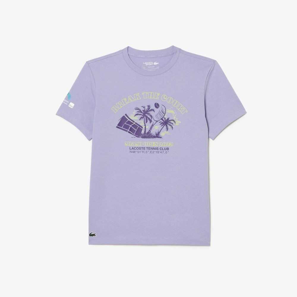 Lacoste Sport Miami Open Edition T-shirt Purple | DOUB-41092