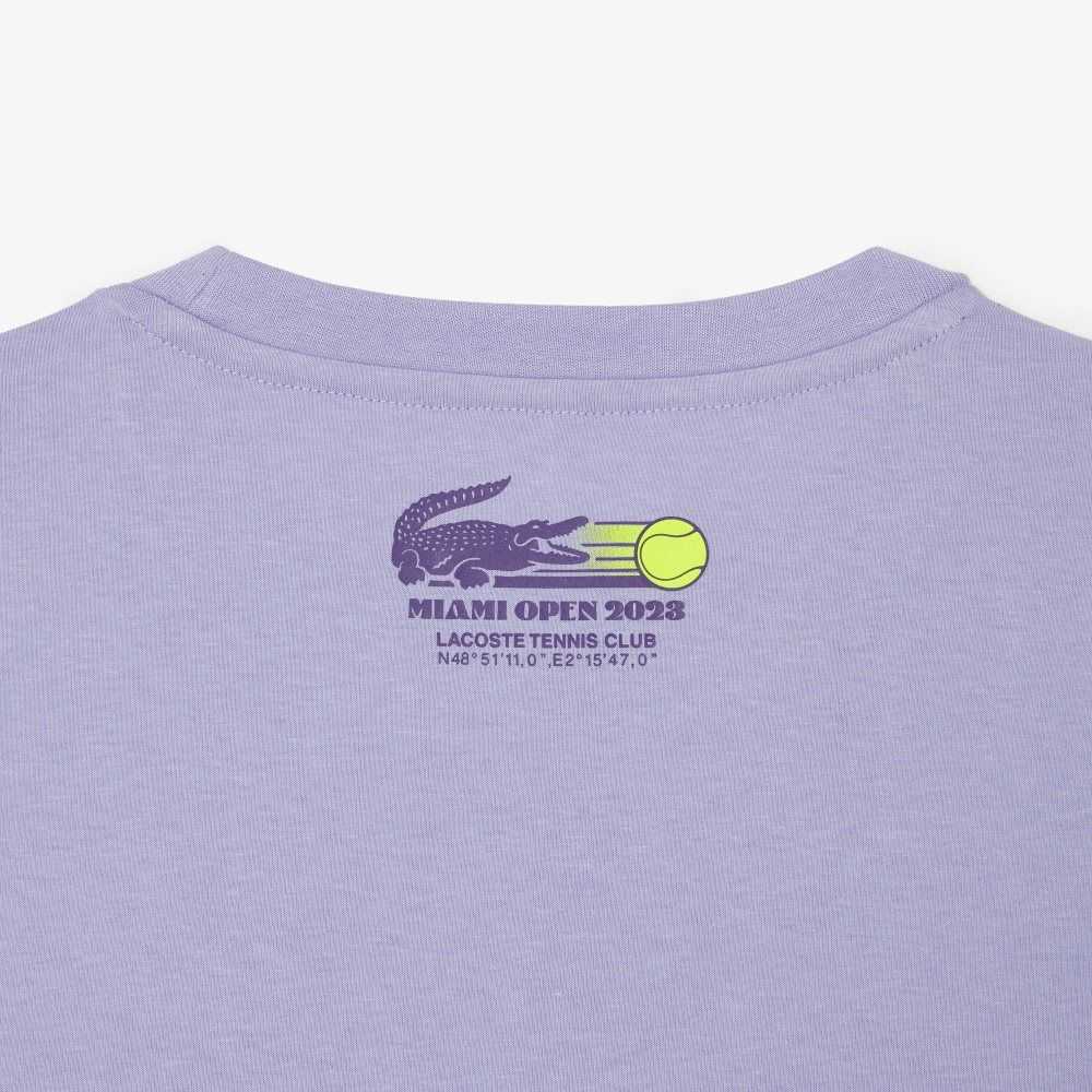 Lacoste Sport Miami Open Edition T-shirt Purple | DOUB-41092