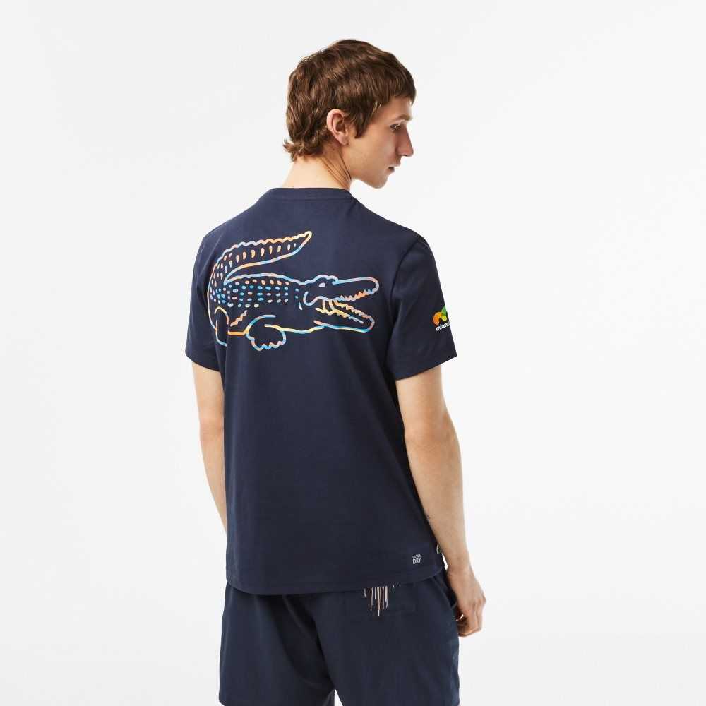 Lacoste Sport Miami Open Edition T-shirt Blue | KAXG-10628