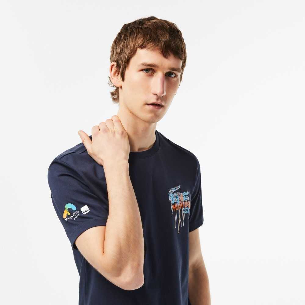 Lacoste Sport Miami Open Edition T-shirt Blue | KAXG-10628