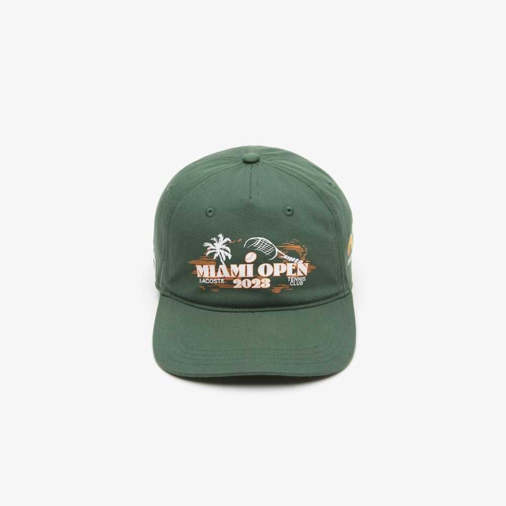 Lacoste Sport Miami Open Edition Twill Cap Green | UWAP-15876