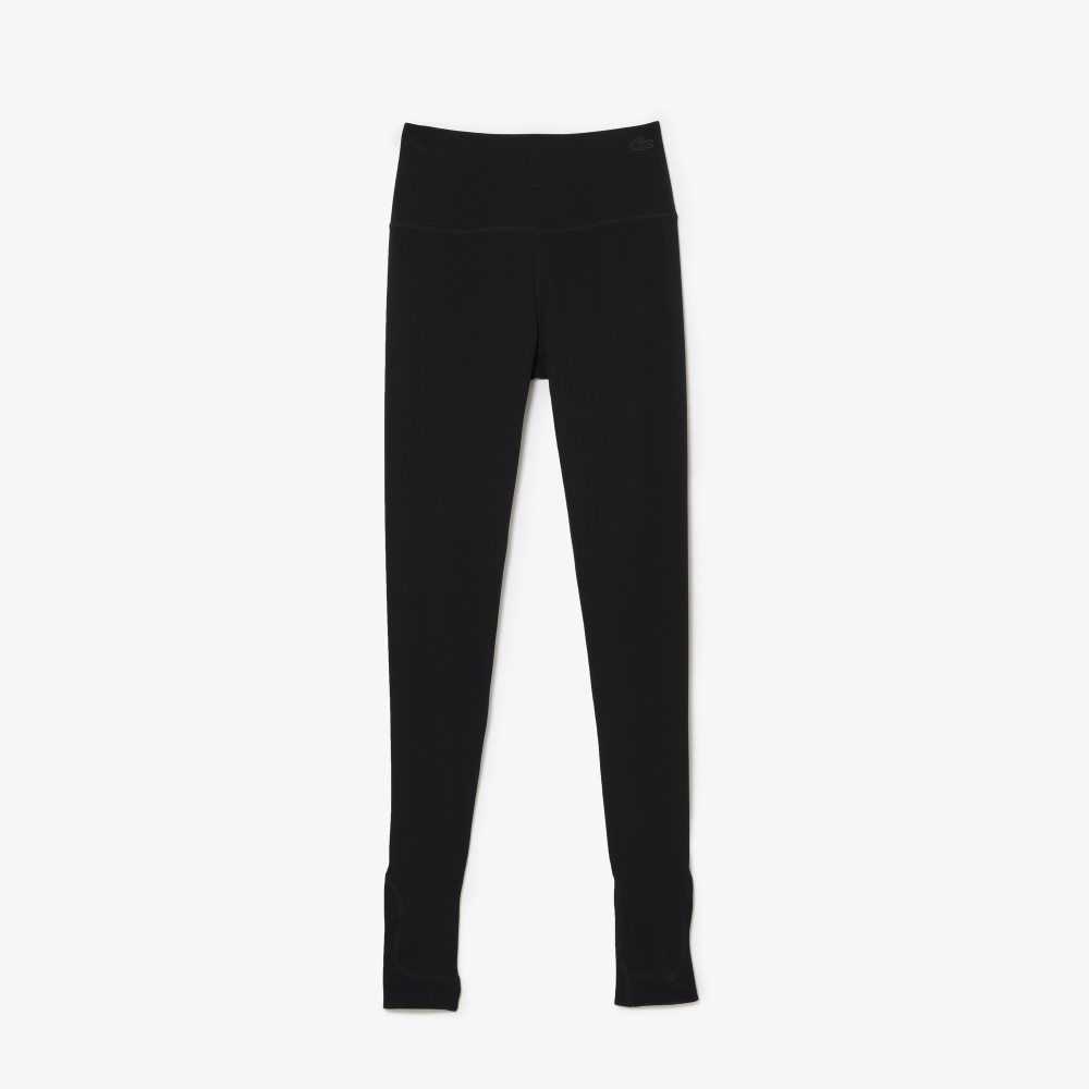 Lacoste Stirrup Leggings Black | XZJV-76812