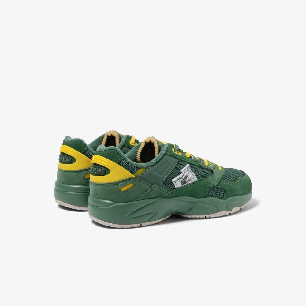 Lacoste Storm 96 Lo Leather Sneakers Grn/Ylw | SFLT-50827