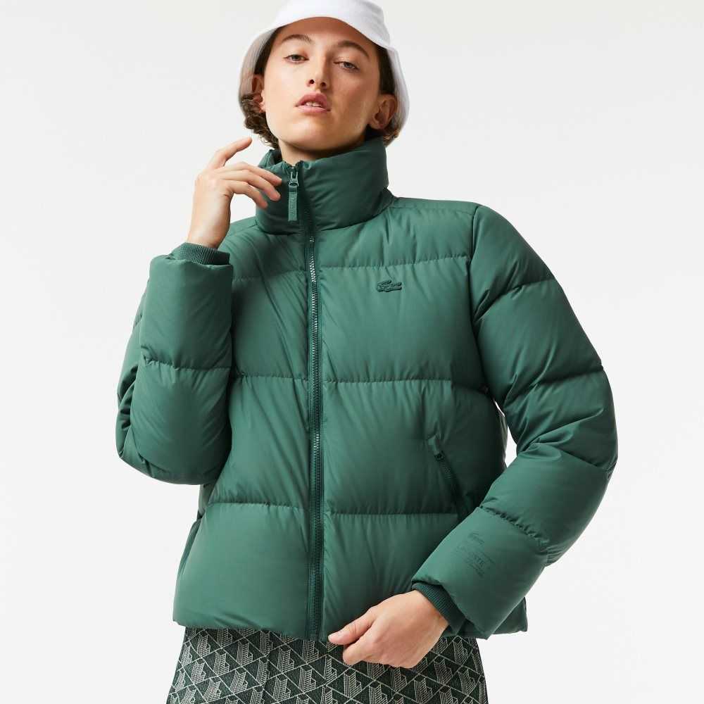 Lacoste Stowable Hood Padded Jacket Green | WOQX-23918