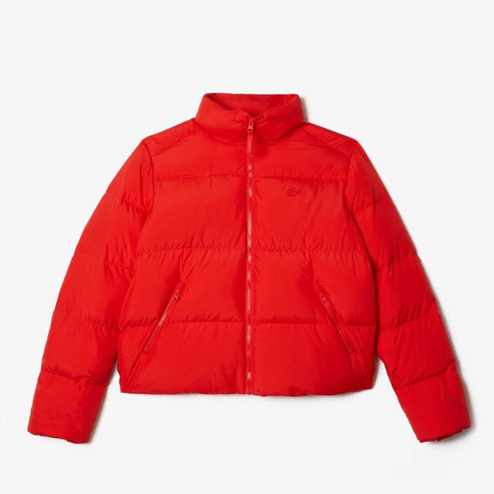 Lacoste Stowable Hood Padded Jacket Red | GXPV-26408