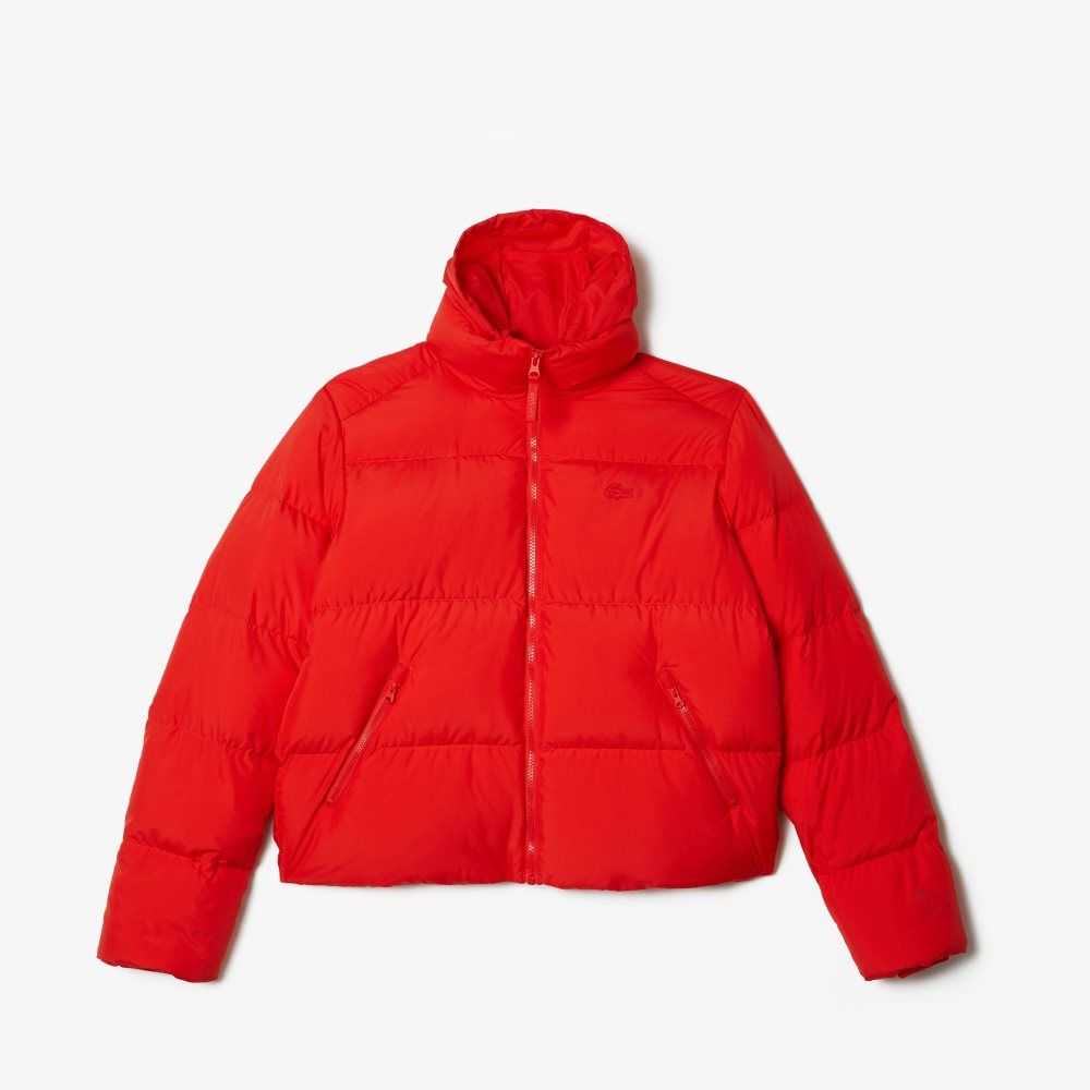 Lacoste Stowable Hood Padded Jacket Red | GXPV-26408