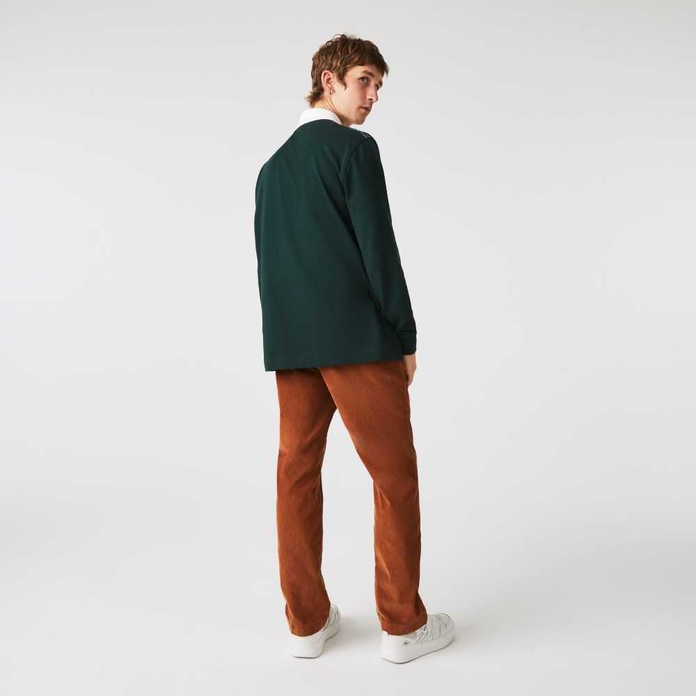 Lacoste Straight Fit Corduroy Chinos Brown | RPET-95318
