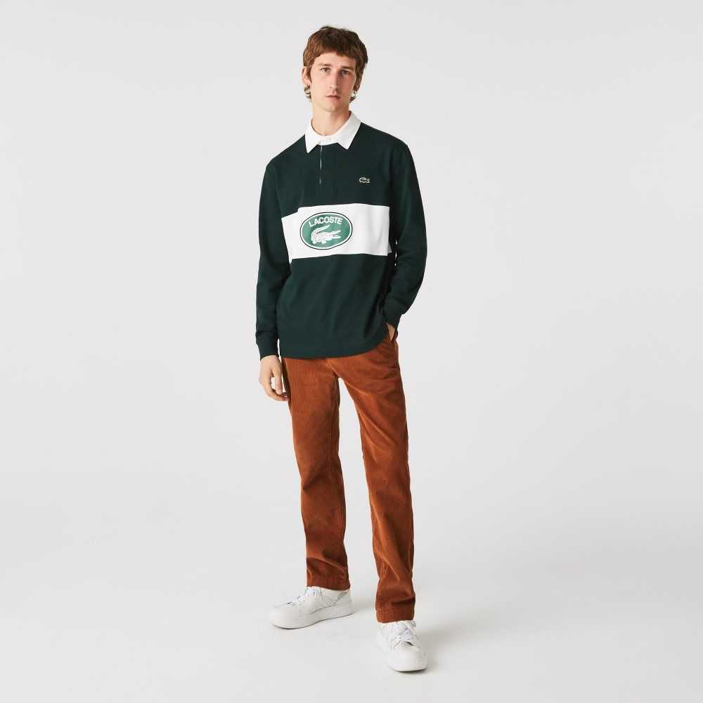 Lacoste Straight Fit Corduroy Chinos Brown | RPET-95318