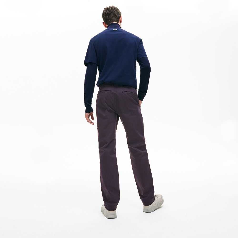 Lacoste Stretch Cotton Chino Pants Navy Blue | KTPM-67895
