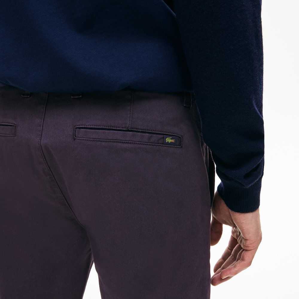 Lacoste Stretch Cotton Chino Pants Navy Blue | KTPM-67895