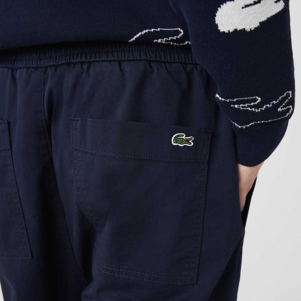 Lacoste Stretch Cotton Jogging Pants Navy Blue | SNTI-67032