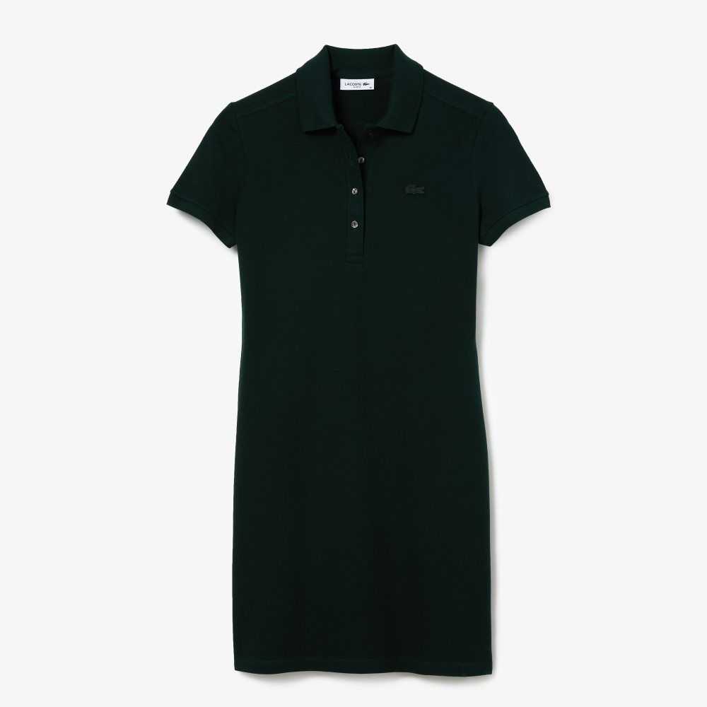 Lacoste Stretch Cotton Pique Polo Dress Green | LJWM-14593