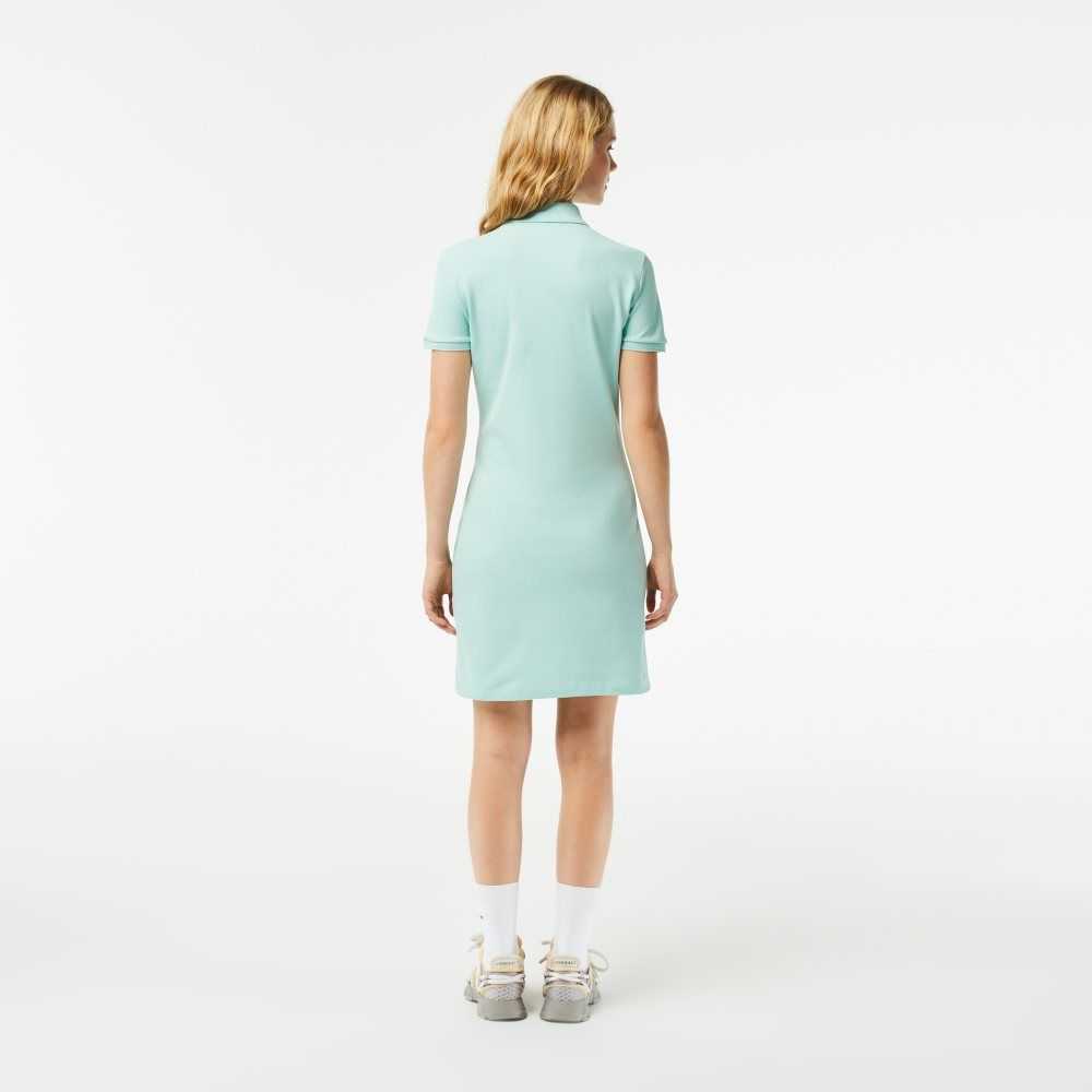 Lacoste Stretch Cotton Pique Polo Dress Mint | QEMU-82795