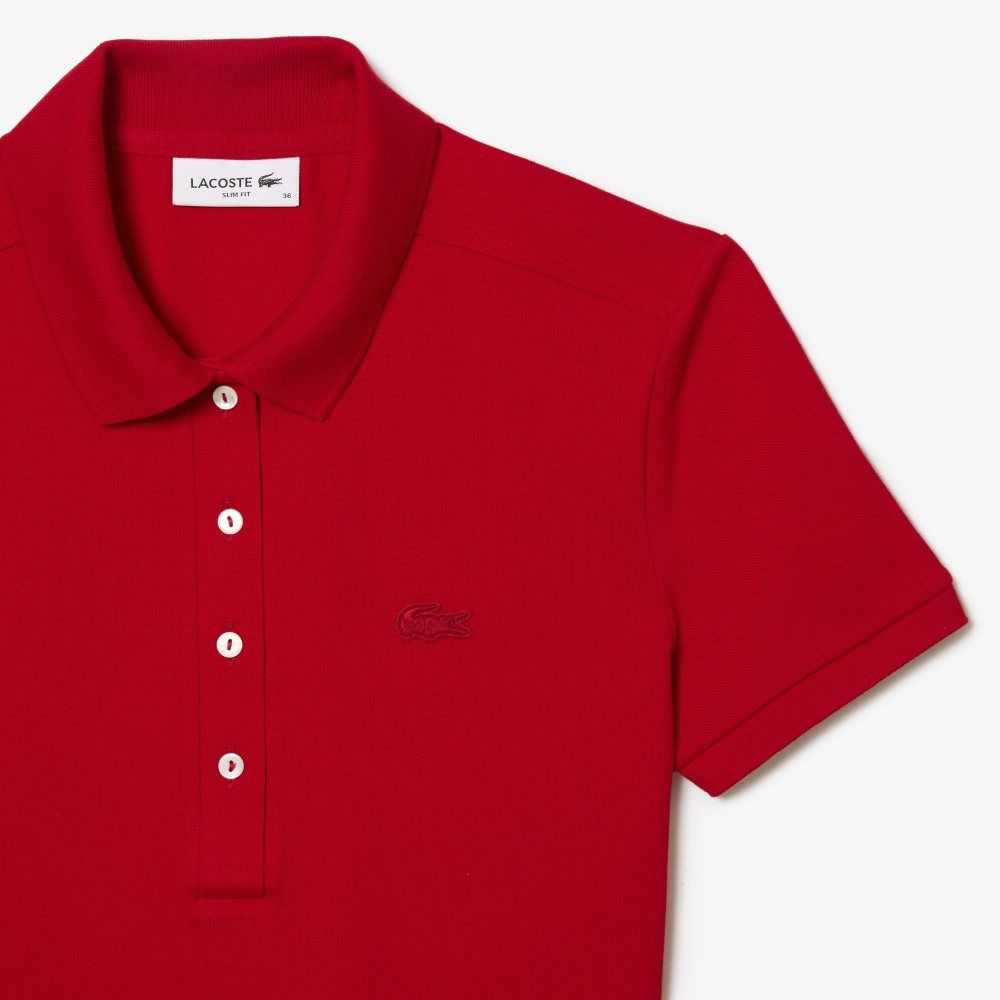Lacoste Stretch Cotton Pique Polo Dress Red | UJME-63940